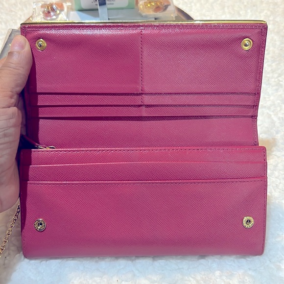 Prada Hot Pink Long Wallet Attached Card/ID Holder with Free Stuff EUC - Picture 8 of 16